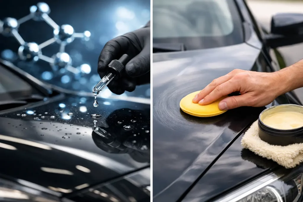 Nanotecnologia auto vs cera tradizionale